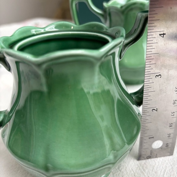 Royal Staffordshire J & G Meakin heirloom ironstone green creamer & sugar bowl - Picture 7 of 8